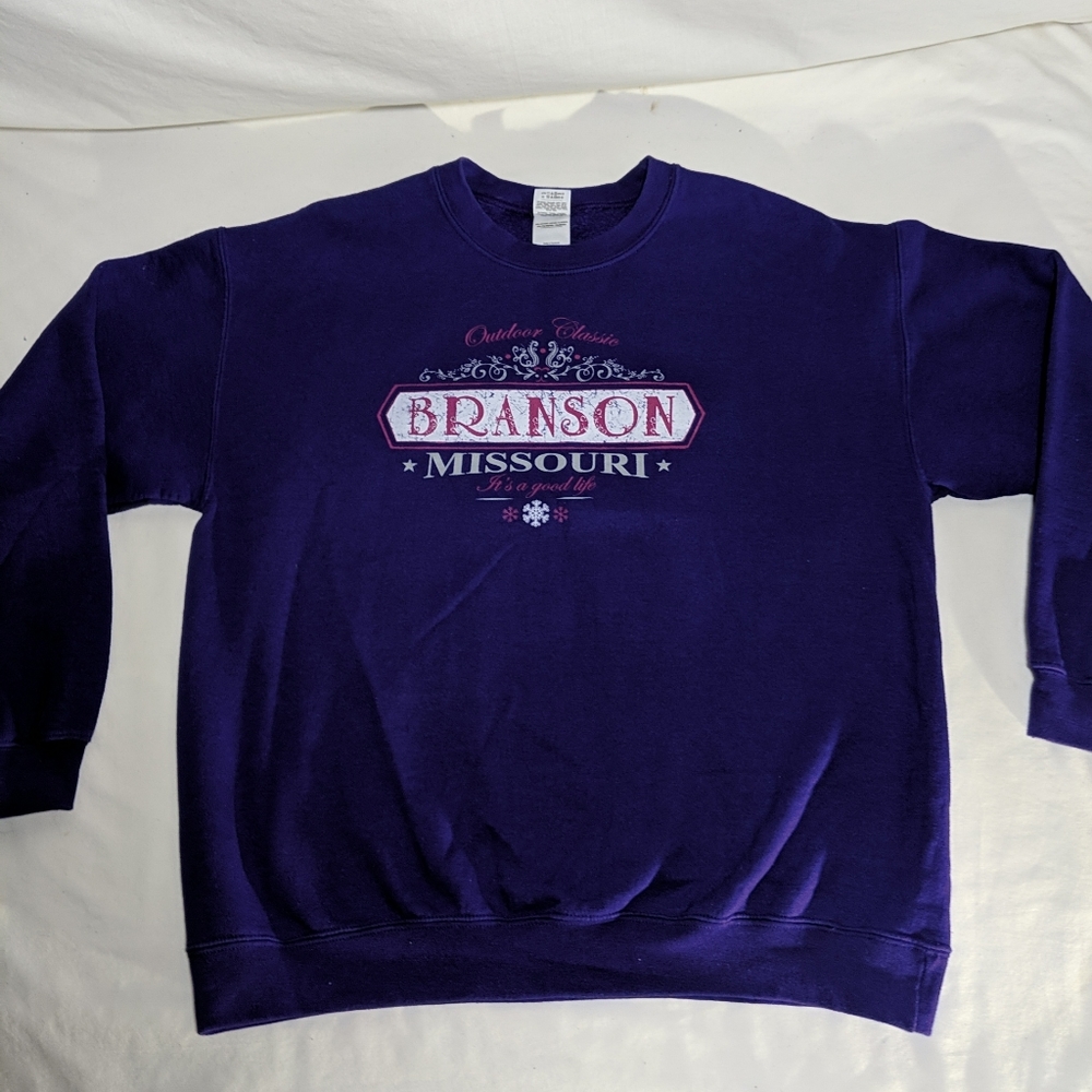 Vintage Branson Missouri Purple Sweatshirt Unisex Sz L Outdoor Classic